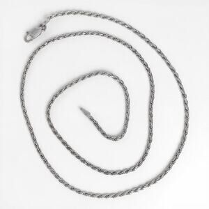 Vintage Sterling Silver 925 Twist Chain Necklace 20" 2mm Layering
